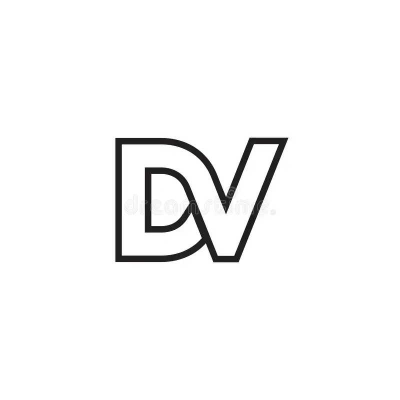 d v initial letter lines logo design vector 182075668
